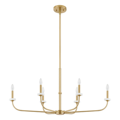 Leah 42-inch 6-light Brushed Gold and White Onyx Chandelier