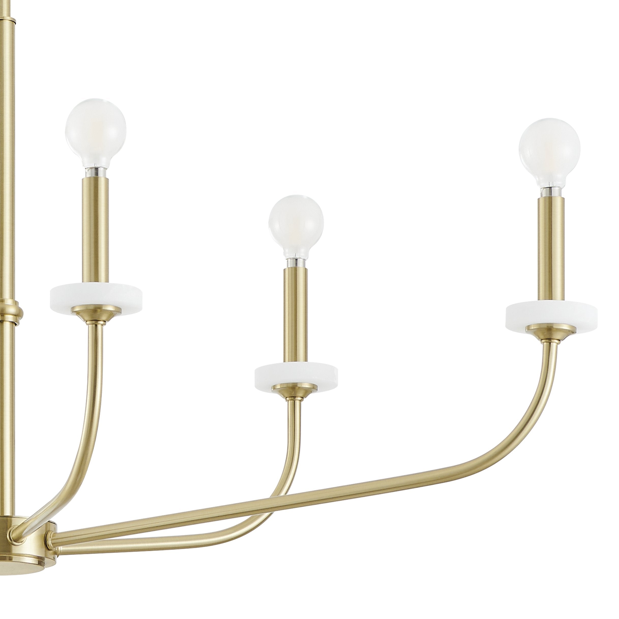 Leah 42-inch 6-light Brushed Gold and White Onyx Chandelier