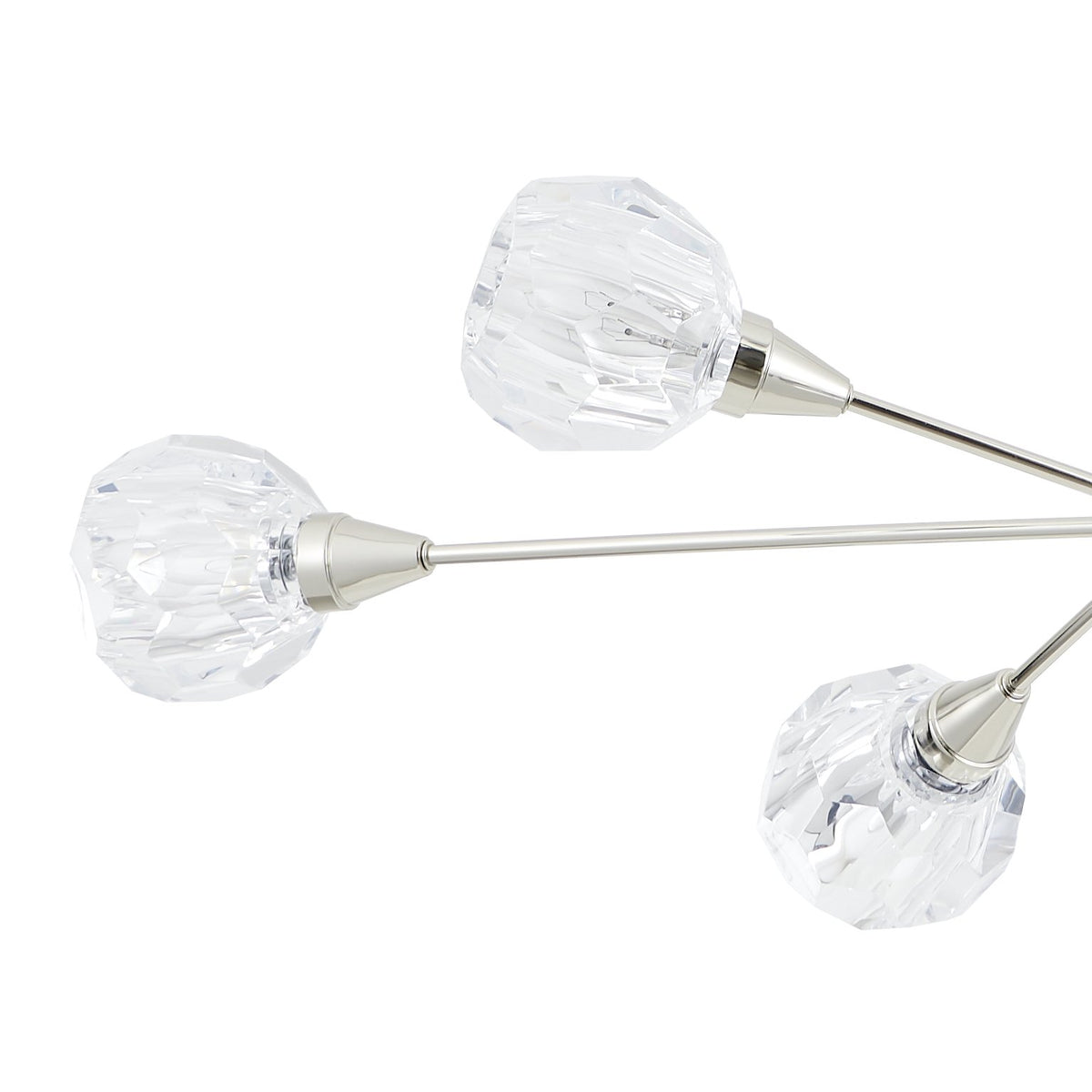 Helena 42-inch 6-light Polished Nickel Chandelier with Clear Acrylic Shades