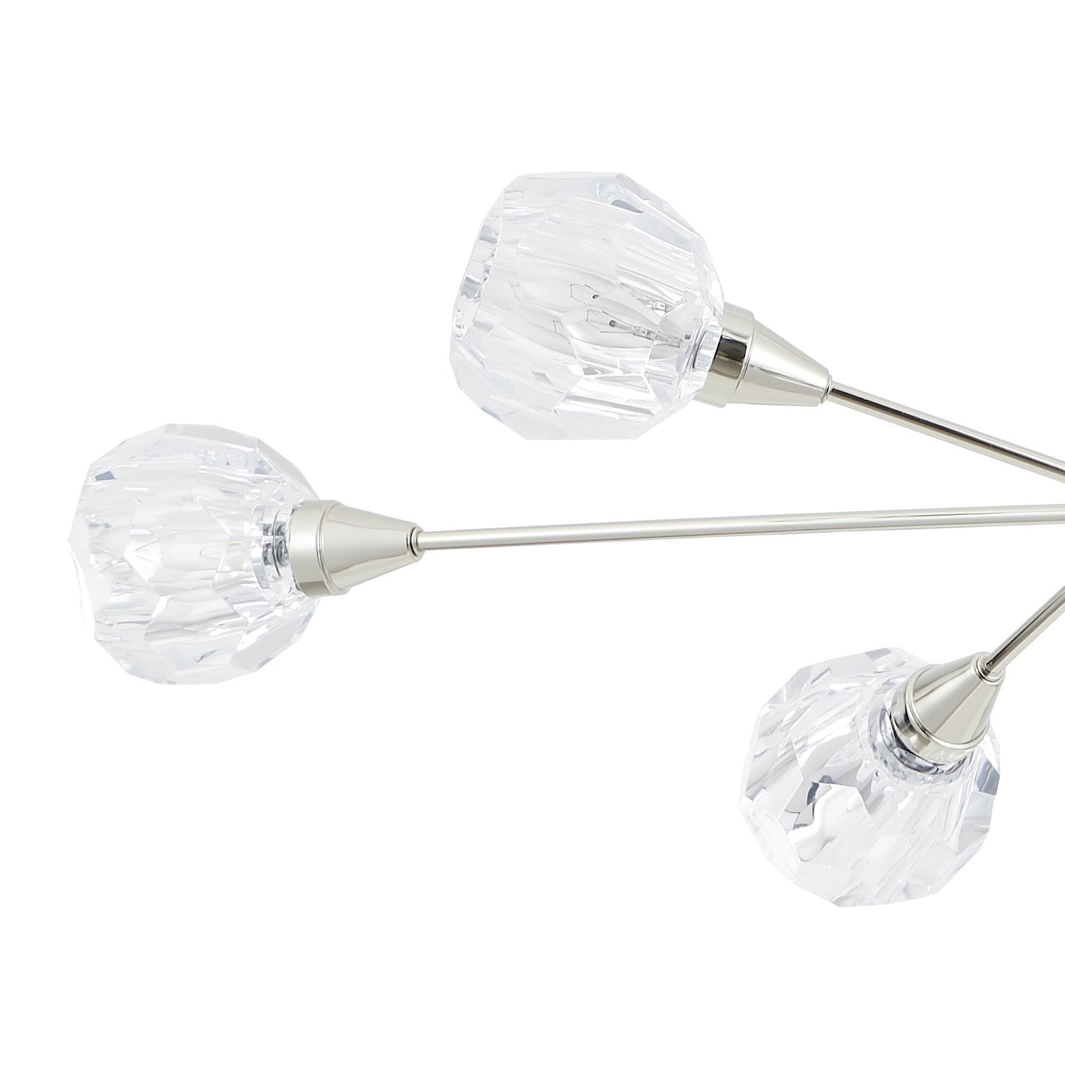 Helena 42-inch 6-light Polished Nickel Chandelier with Clear Acrylic Shades