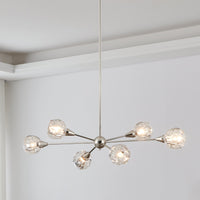 Helena 42-inch 6-light Polished Nickel Chandelier with Clear Acrylic Shades