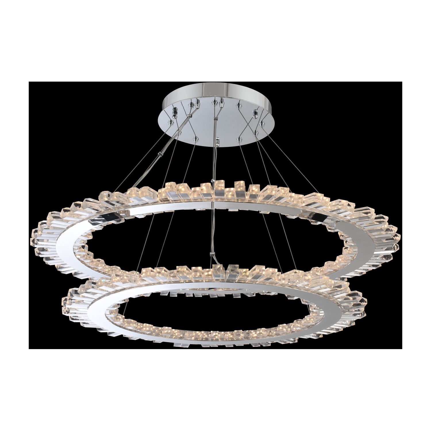 30'' Quasar 2 Light Chrome Tiered Chandelier