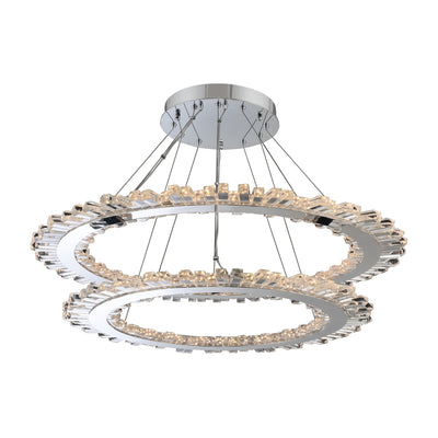 30'' Quasar 2 Light Chrome Tiered Chandelier