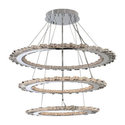 40'' Quasar 3 Light Chrome Tiered Chandelier