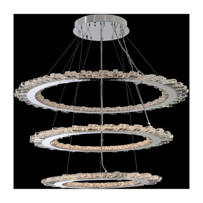 40'' Quasar 3 Light Chrome Tiered Chandelier