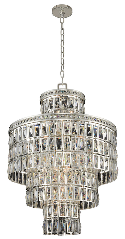 34'' Kasturi 13 Light Silver Pendant