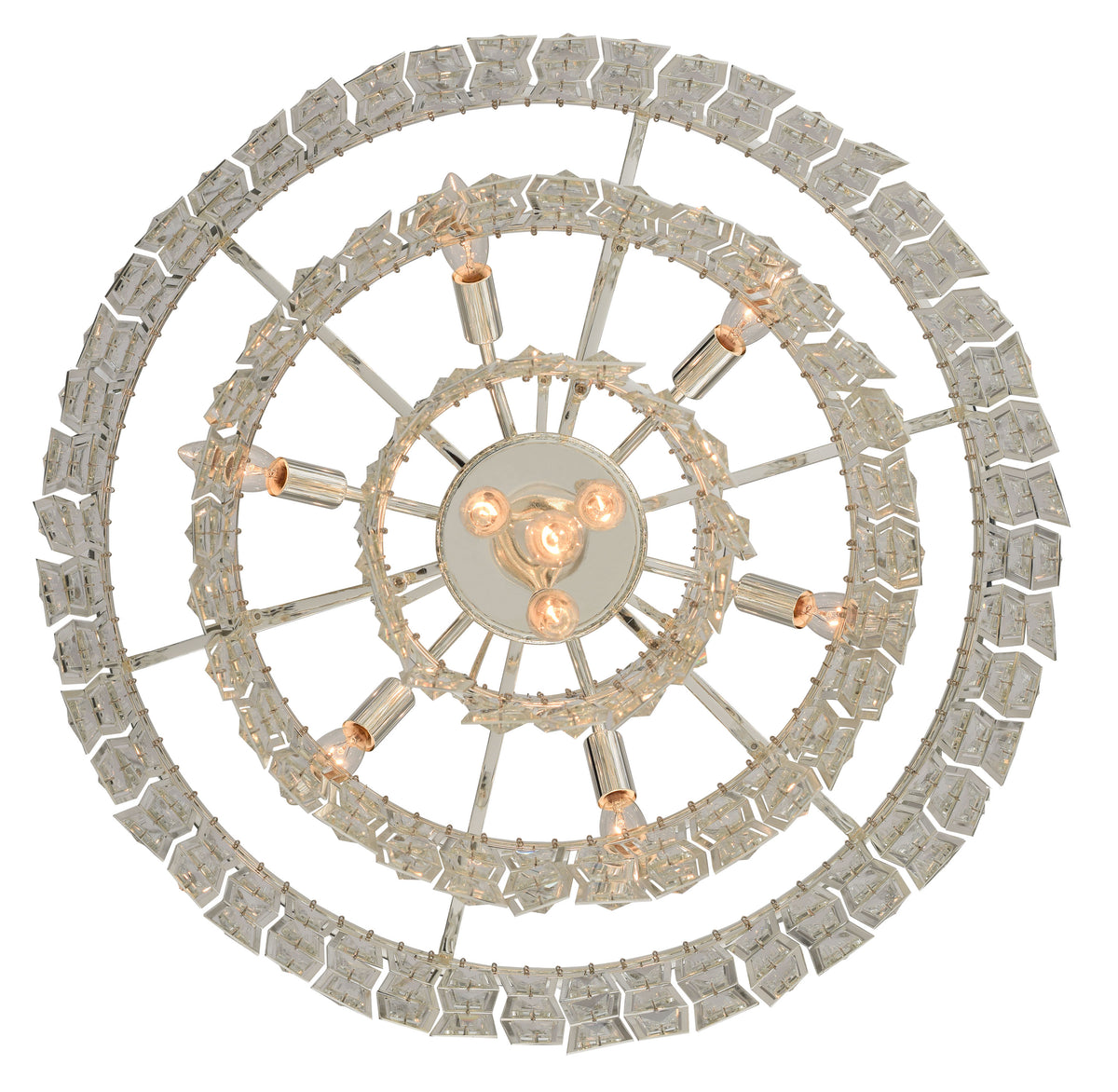 34'' Kasturi 13 Light Silver Pendant