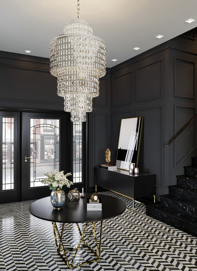 58'' Kasturi 22 Light Silver Chandelier