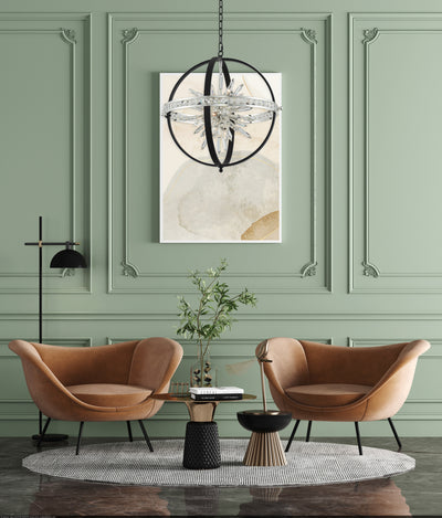 26'' Angelo 10 Light Matte Black w/ Polished Silver Chandelier