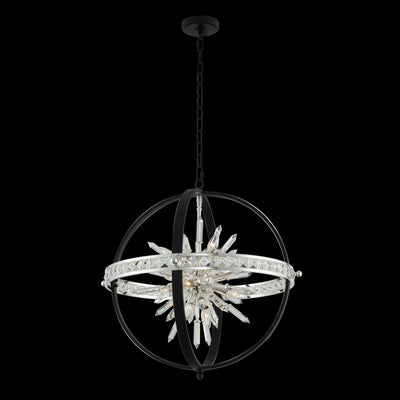 26'' Angelo 10 Light Matte Black w/ Polished Silver Chandelier