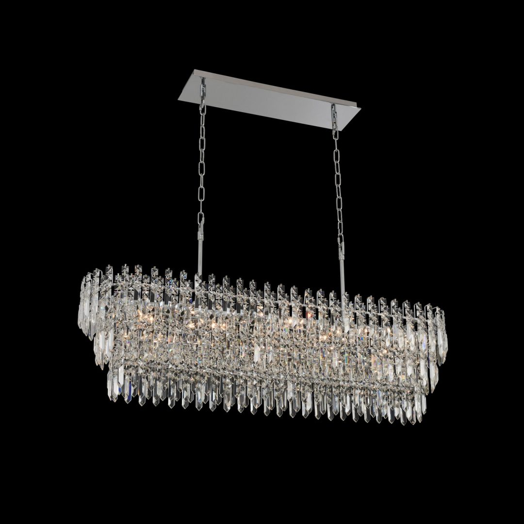 21'' Pandoro 10 Light Chrome Linear Pendant