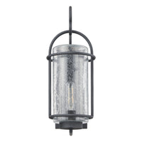 Taplow 18-inch 1-light Weathered Zinc Exterior Wall Sconce with Clear Seeded Glass Shade