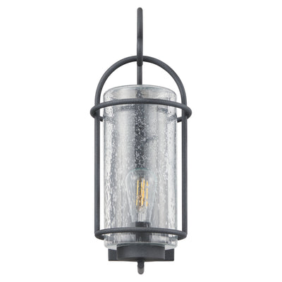 Taplow 18-inch 1-light Weathered Zinc Exterior Wall Sconce with Clear Seeded Glass Shade
