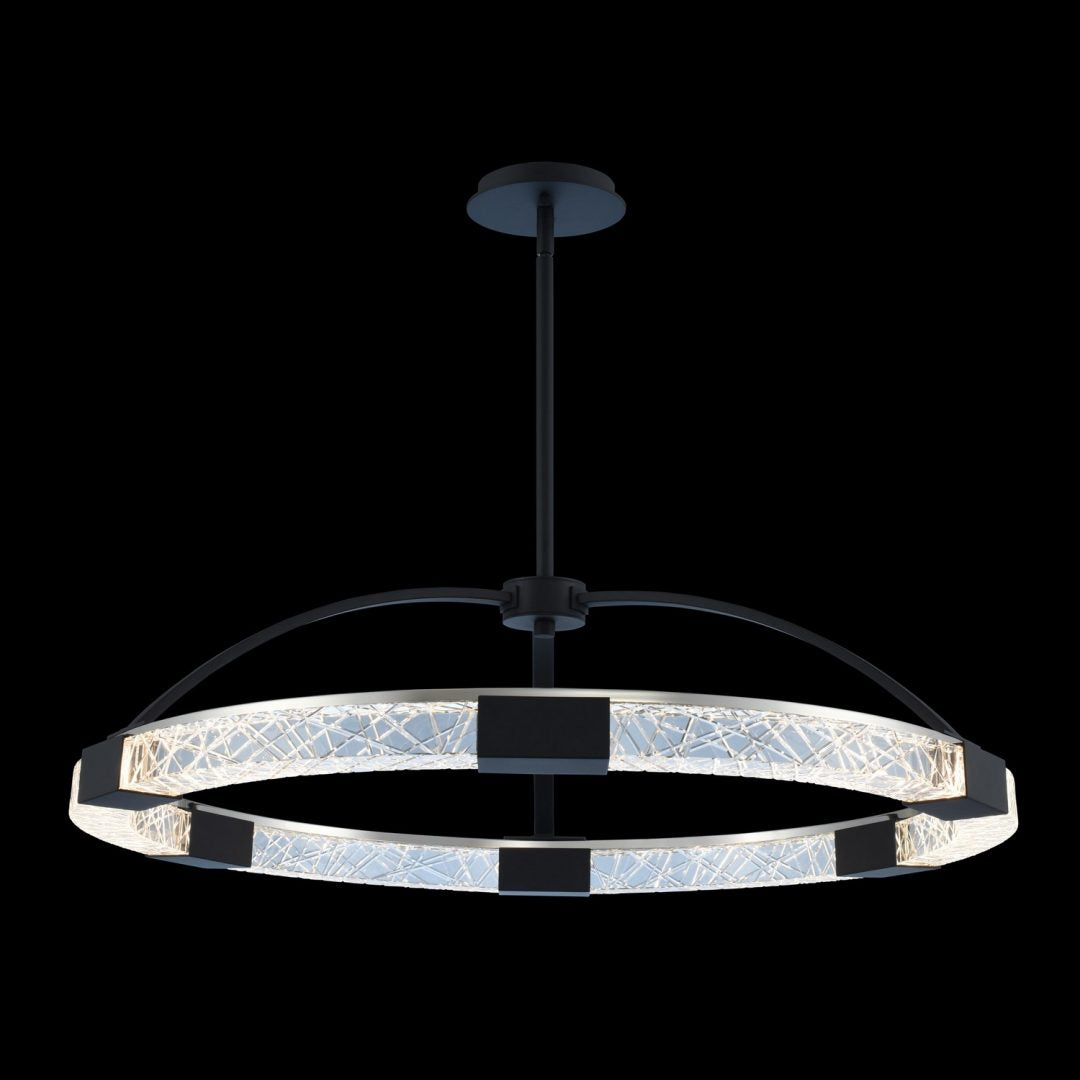 9.5'' Athena 1 Light Matte Black w/ Polished Nickel Chandelier