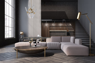 28'' Apollo 1 Light Brushed Champagne Gold Chandelier