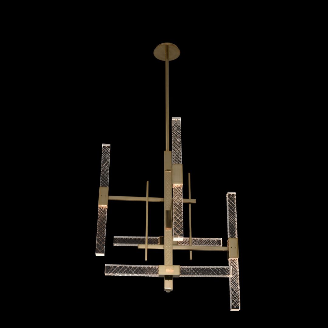 31'' Apollo 1 Light Brushed Champagne Gold Chandelier