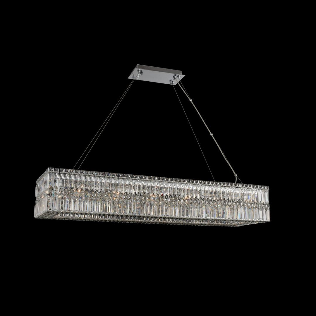 8'' Rettangolo 14 Light Chrome Linear Pendant