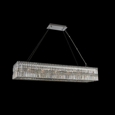 8'' Rettangolo 14 Light Chrome Linear Pendant