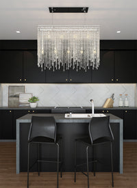 42'' Gocce 9 Light Chrome Linear Pendant