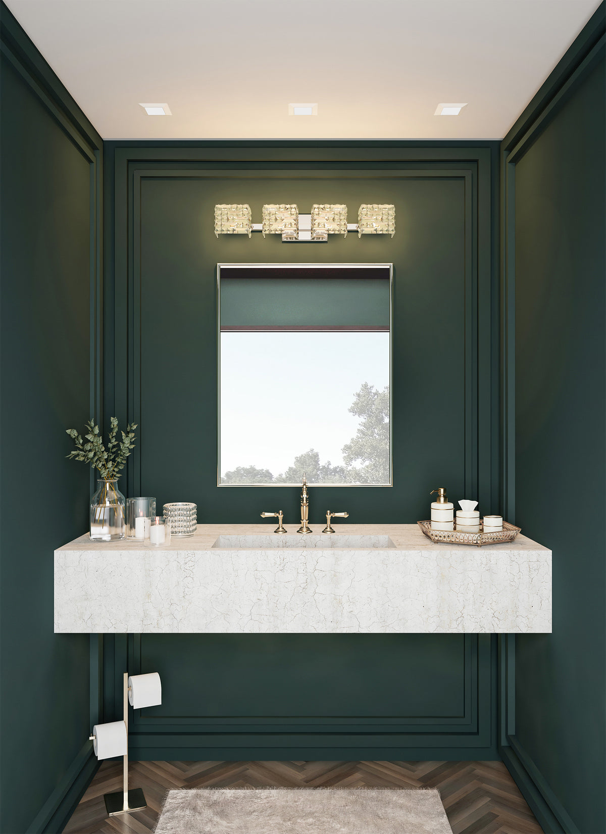 31'' Marazzi 4 Light Polished Nickel Vanity Light