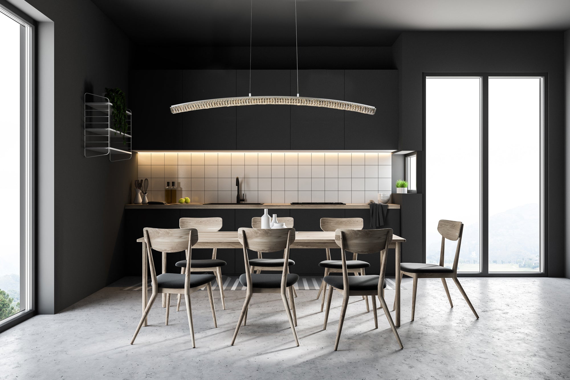 6'' Aries 1 Light Chrome Linear Pendant