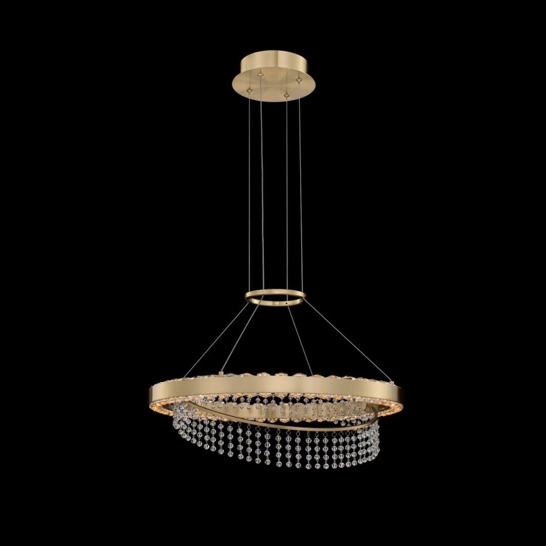 28'' Saturno 1 Light Brushed Brass Chandelier