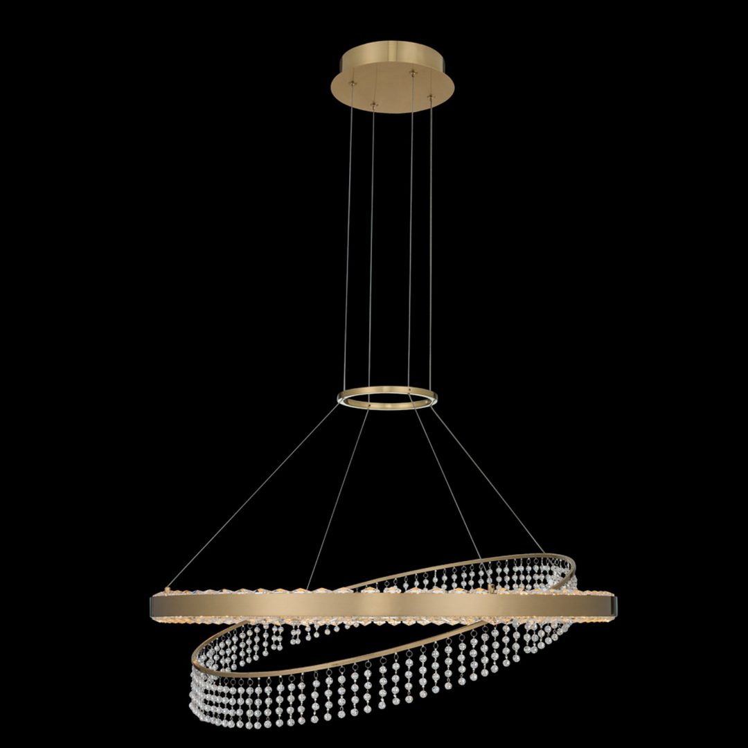 23.5'' Saturno 1 Light Brushed Brass Chandelier