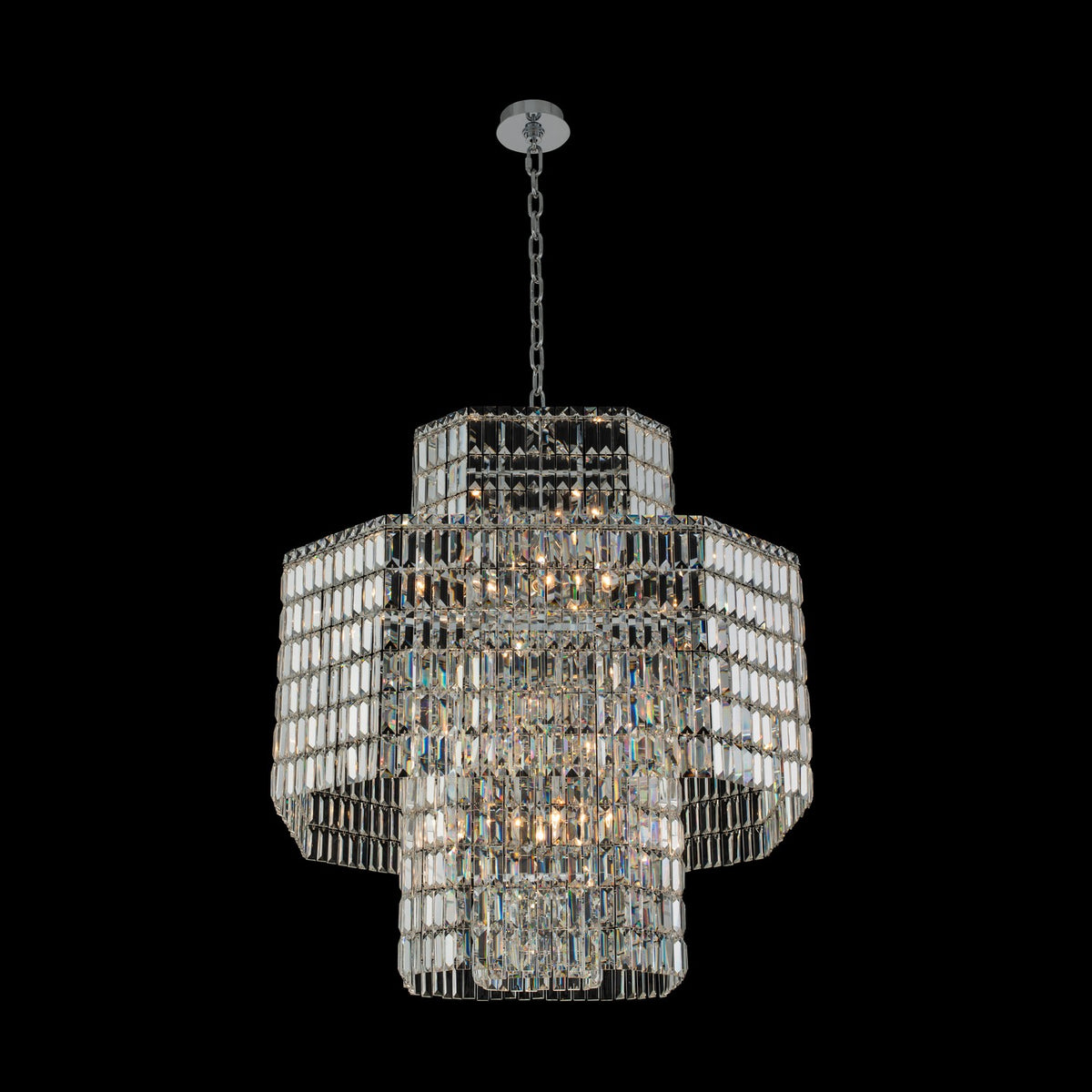 39.5'' Livelli 20 Light Chrome Chandelier