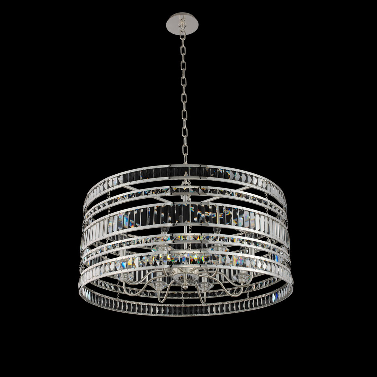 18'' Strato 8 Light Silver Chandelier