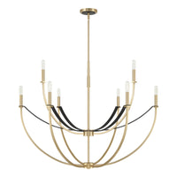 Sussex 40-inch 9-light Champagne Gold and Black Faux Leather Chandelier