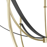 Sussex 40-inch 9-light Champagne Gold and Black Faux Leather Chandelier