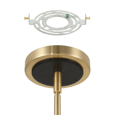 Sussex 40-inch 9-light Champagne Gold and Black Faux Leather Chandelier