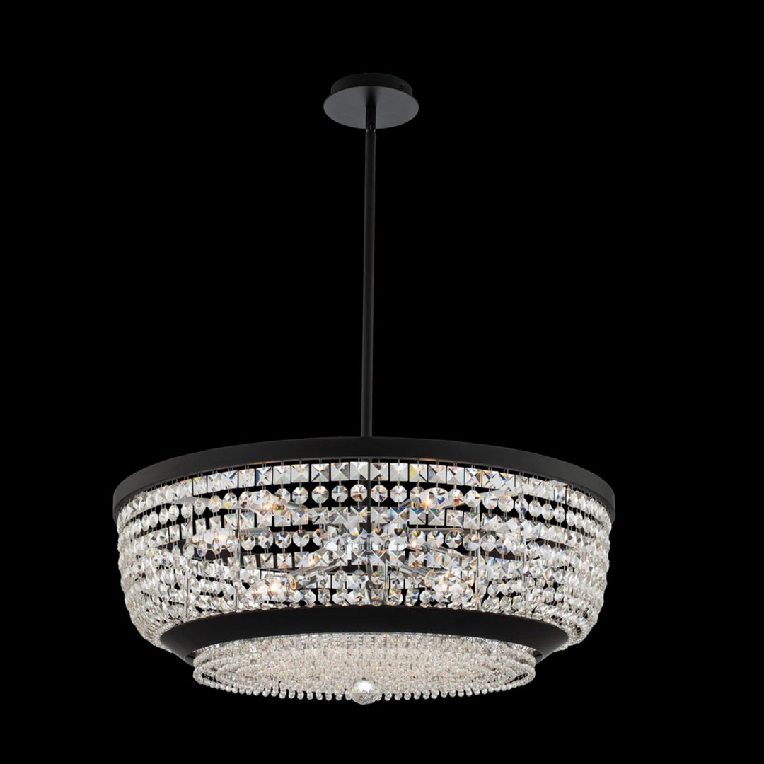 19'' Terzo 9 Light Matte Black (fluorocarbon) Chandelier