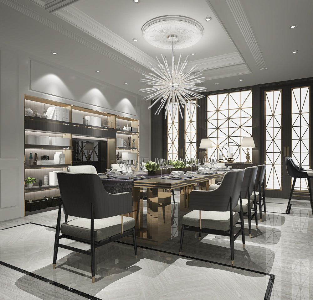 55'' Sprazzo 36 Light Silver Chandelier