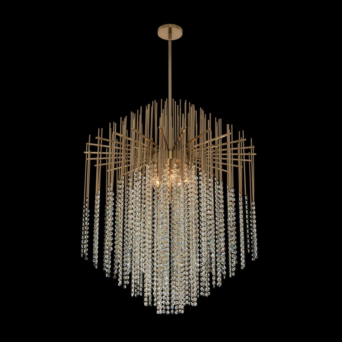 44'' Estrella 8 Light Brushed Champagne Gold Chandelier