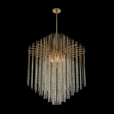 44'' Estrella 8 Light Brushed Champagne Gold Chandelier