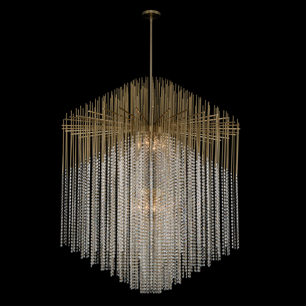 57'' Estrella 20 Light Brushed Champagne Gold Chandelier
