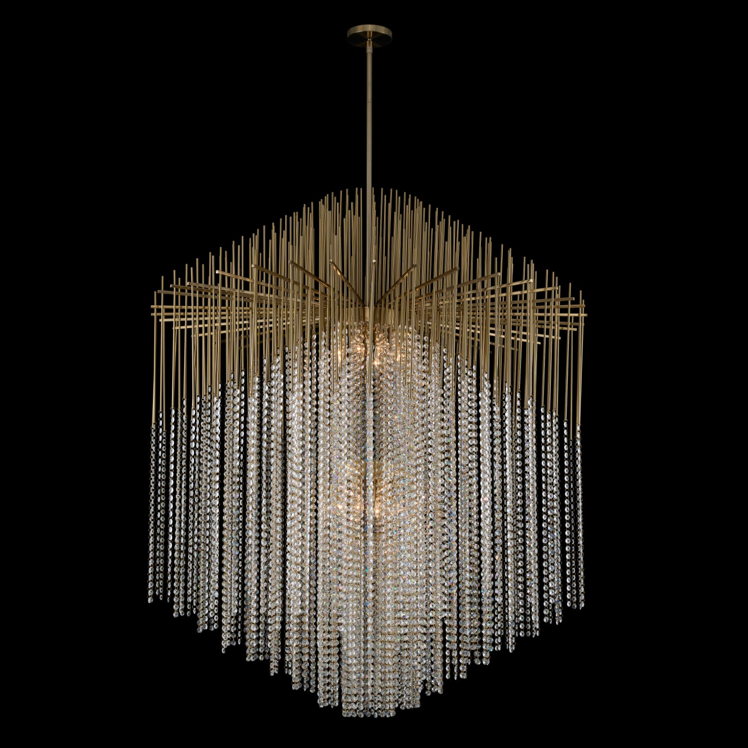 57'' Estrella 20 Light Brushed Champagne Gold Chandelier