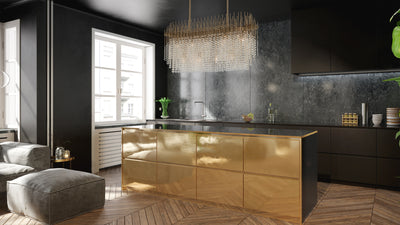 25'' Estrella 9 Light Brushed Champagne Gold Linear Pendant
