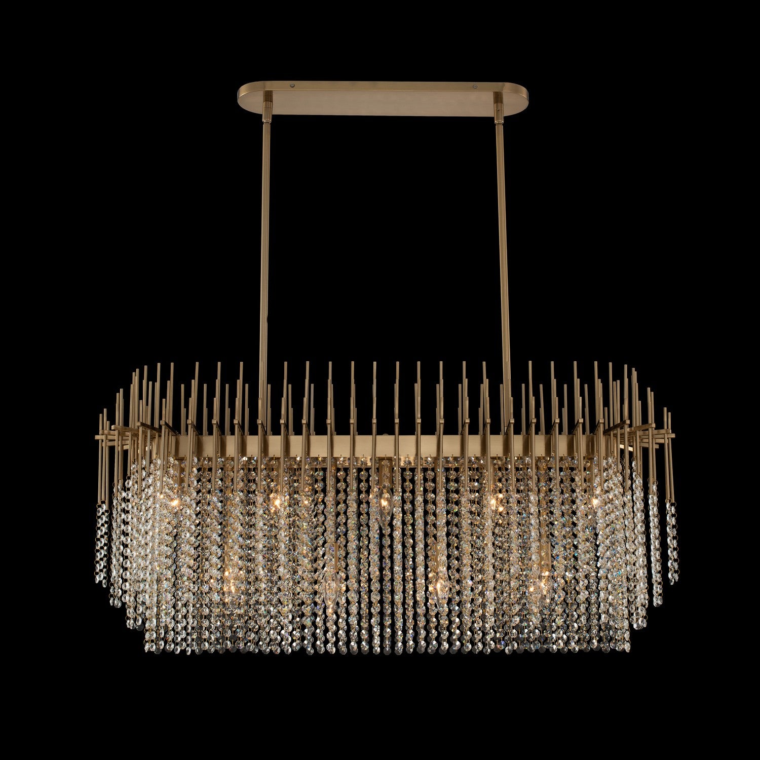 25'' Estrella 9 Light Brushed Champagne Gold Linear Pendant