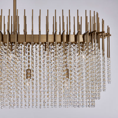 20'' Estrella 13 Light Brushed Champagne Gold Linear Pendant