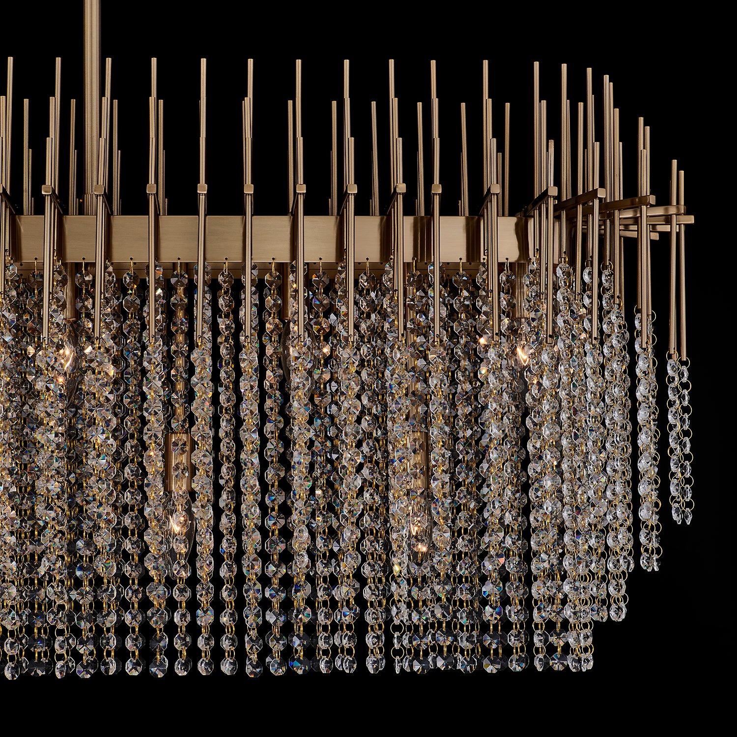 20'' Estrella 13 Light Brushed Champagne Gold Linear Pendant