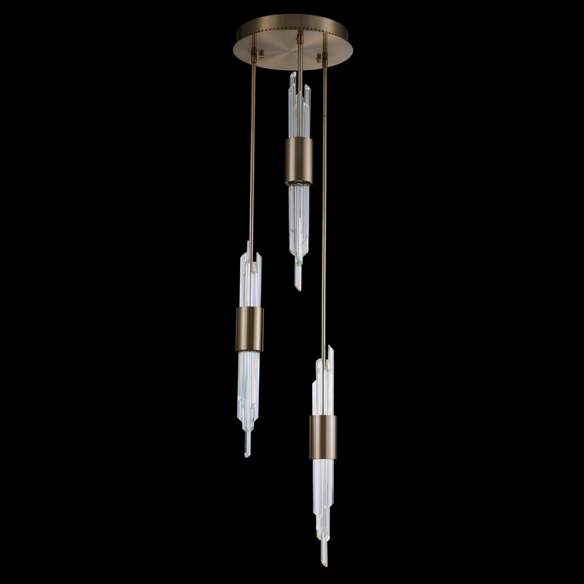 31'' Lucca 3 Light Brushed Champagne Gold Multi-Pendant