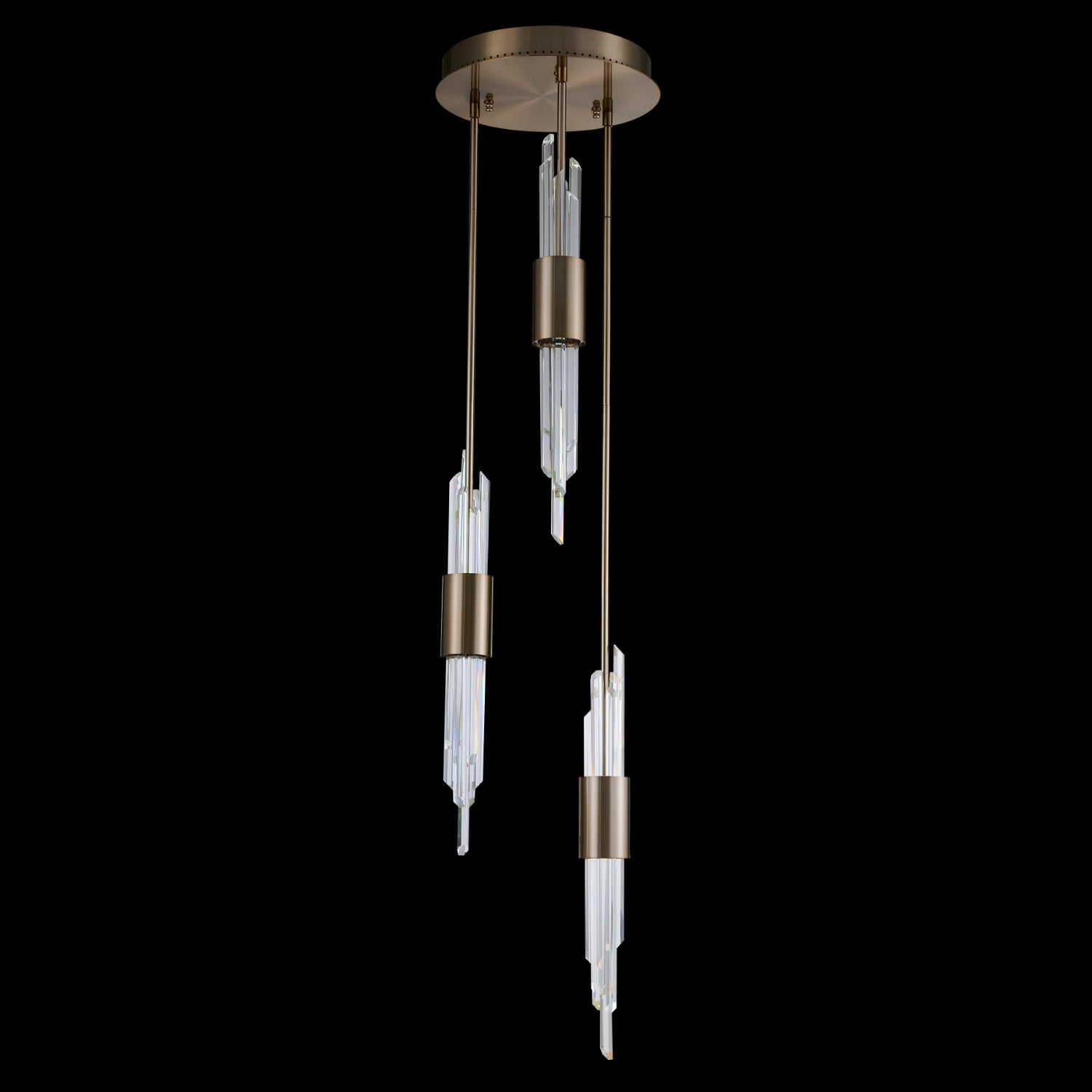 31'' Lucca 3 Light Brushed Champagne Gold Multi-Pendant