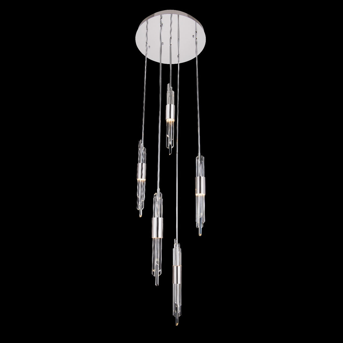 31'' Lucca 5 Light Chrome Multi-Pendant
