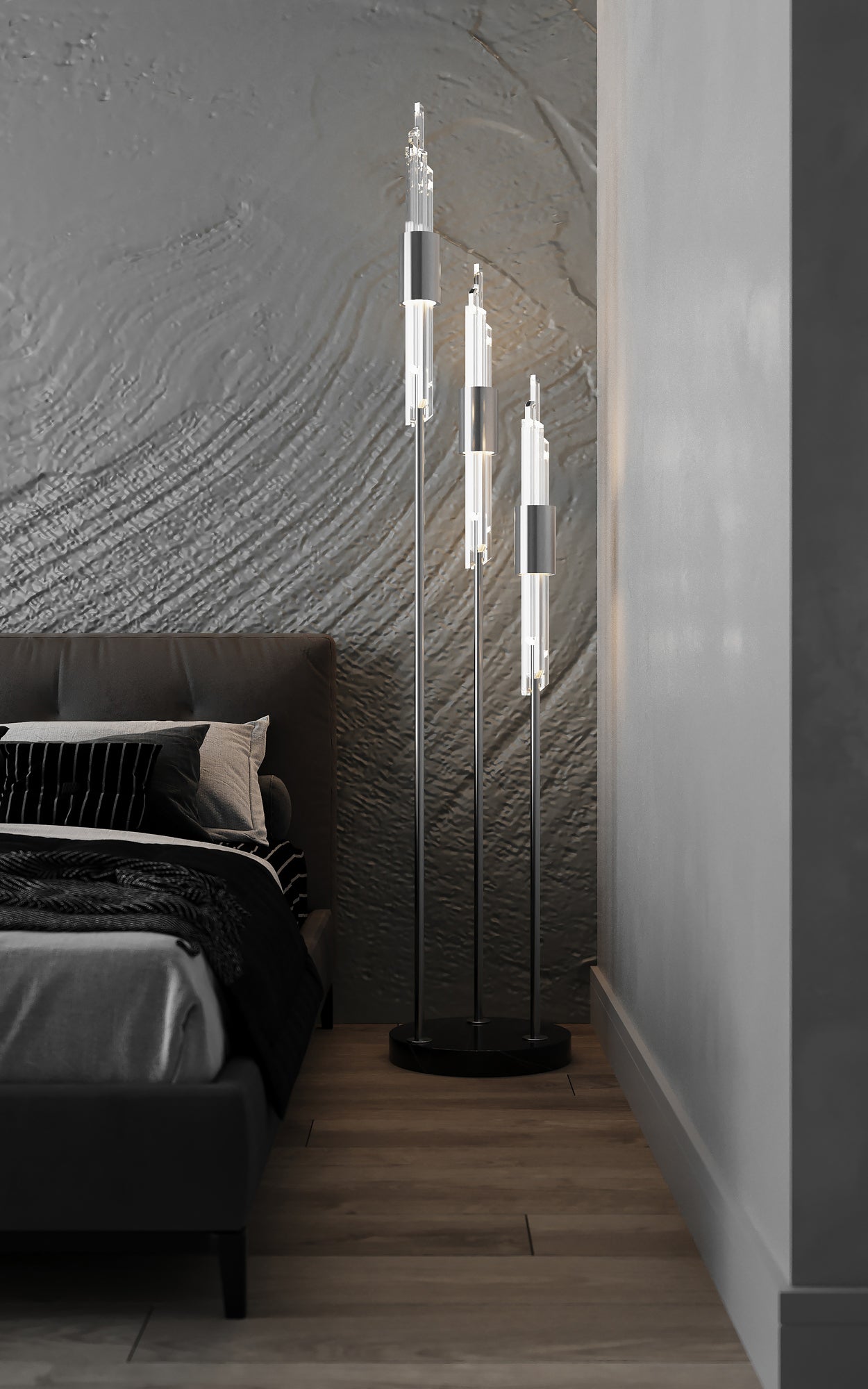 72'' Lucca 3 Light Chrome Floor Lamp