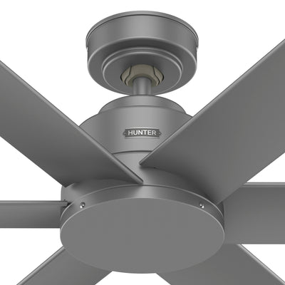 52 inch Kennicott Matte Silver Damp Rated Ceiling Fan and Wall Control