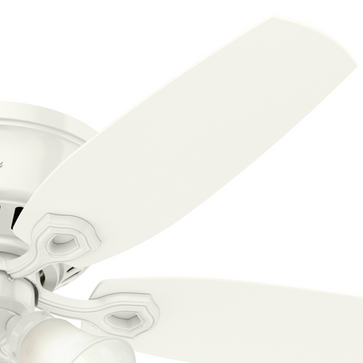 52 inch Builder Snow White Low Profile Ceiling Fan with LED Light Kit and Pull Chain