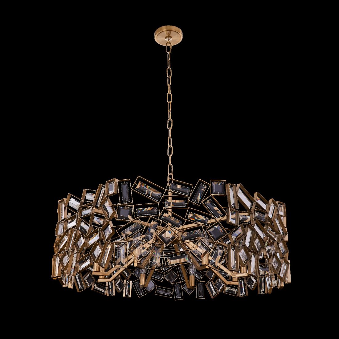 17'' Inclanata 8 Light Winter Brass Chandelier