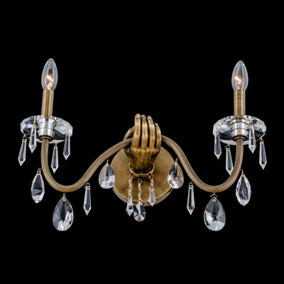 18'' Venere 2 Light Historic Brass Wall Sconce